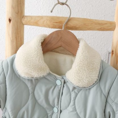 Completo due pezzi per neonati e bambini piccoli con caldo colletto in sherpa trapuntato. - image 5