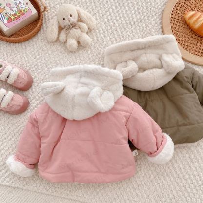 Giacca imbottita in pile con orecchie per neonati e bambini piccoli - image 6