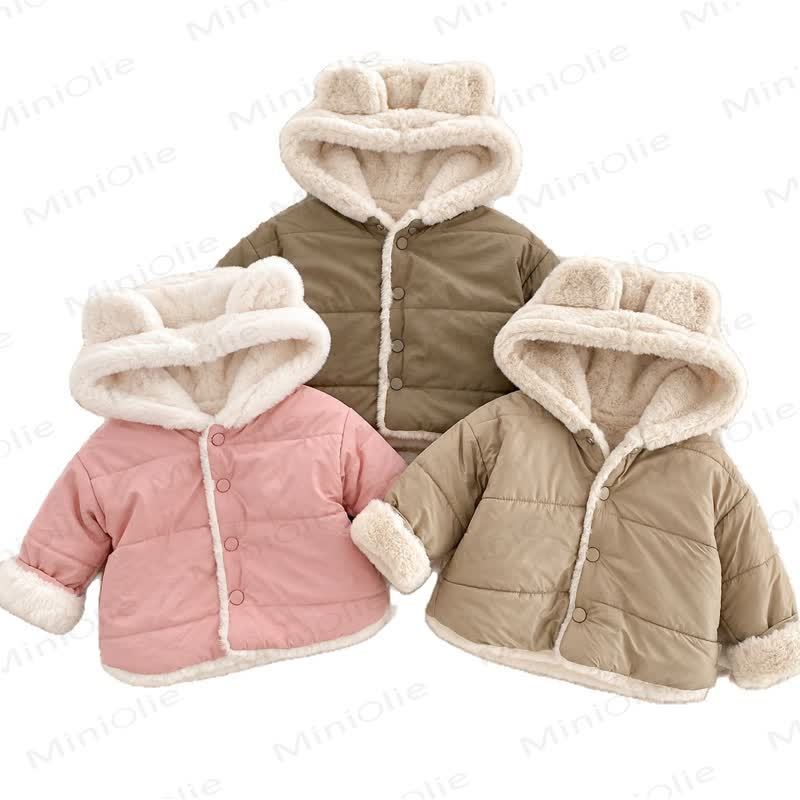 Giacca imbottita in pile con orecchie per neonati e bambini piccoli - image 7