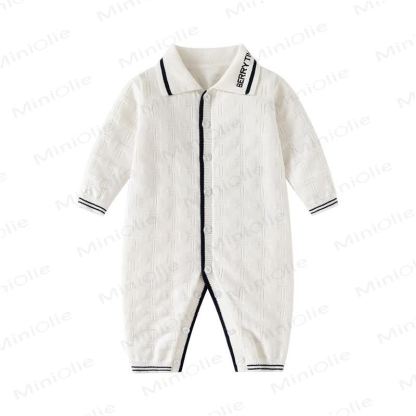 Tutina da neonato con colletto e bottoni a pressione sul davanti - Bianco - 18-24 mesi - image 5