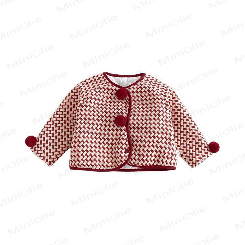 Capospalla a quadri rossi o vestito in garza rossa per bambina - image 3