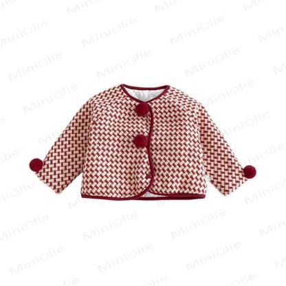 Capospalla a quadri rossi o vestito in garza rossa per bambina - image 3