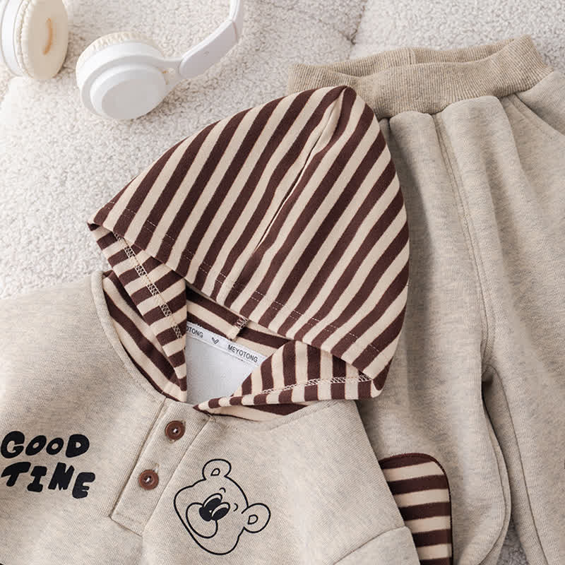 Completo da 2 pezzi in pile con orsetto per bambini GOOD TIME - image 5