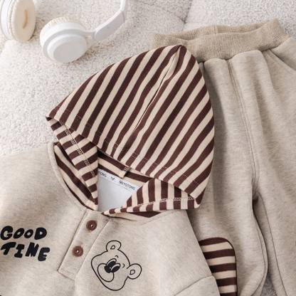 Completo da 2 pezzi in pile con orsetto per bambini GOOD TIME - image 5