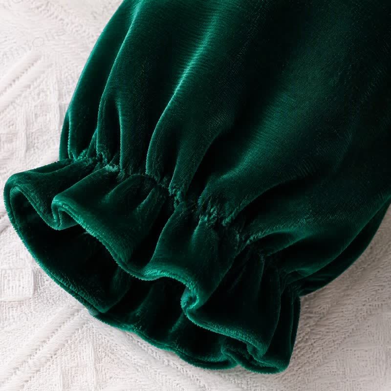 Completo per bambina con vestito in tulle con colletto a fiocco di neve e berretto - image 10