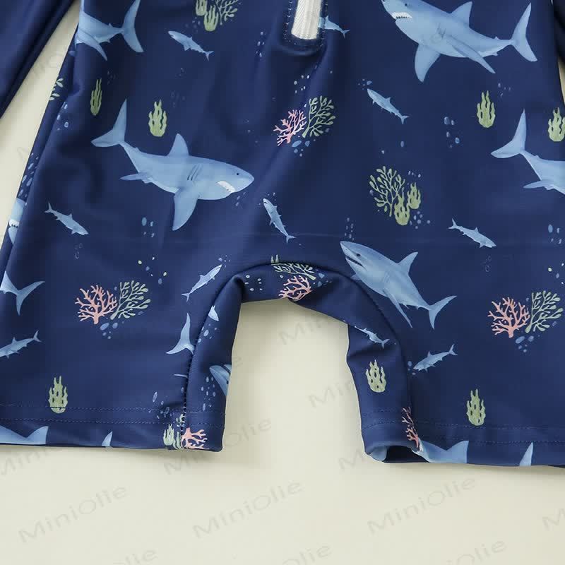 Costume da bagno per bambini piccoli con cappello e dinosauro squalo - image 6