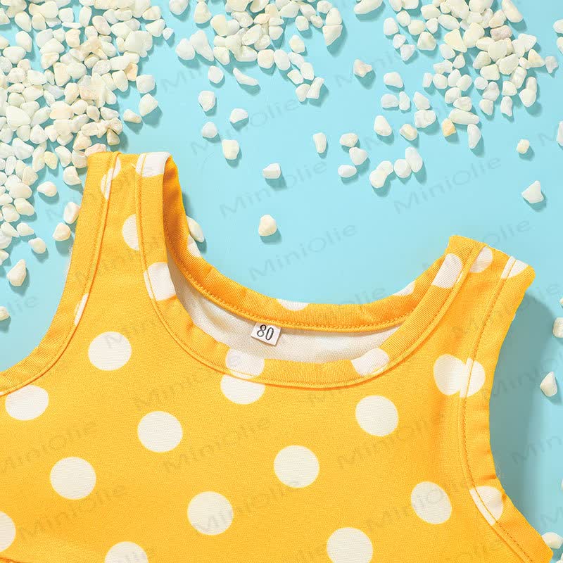 Costume da bagno a pois per bambina, 2 pezzi - image 2