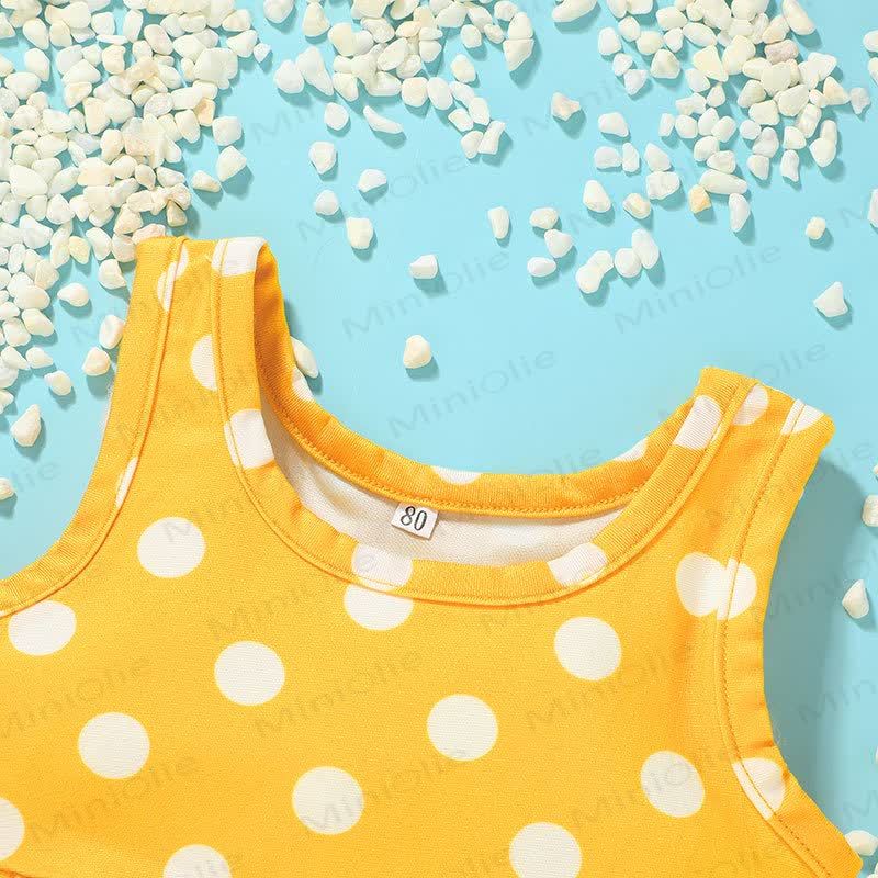 Costume da bagno a pois per bambina, 2 pezzi - image 2