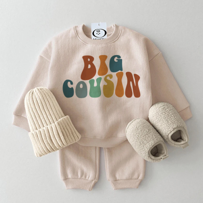 BIG COUSIN - Felpa per neonati, set da 2 pezzi - Beige - 2-3T - image 1