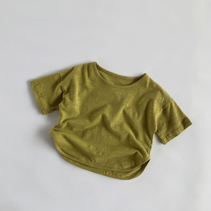 Maglietta retrò tinta unita per bambini piccoli - Verde - 7-9T - image 4