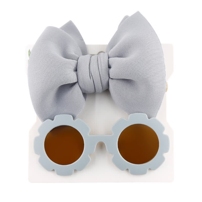 Set di occhiali da sole e fascia con fiocco per bambini - Grigio - image 7