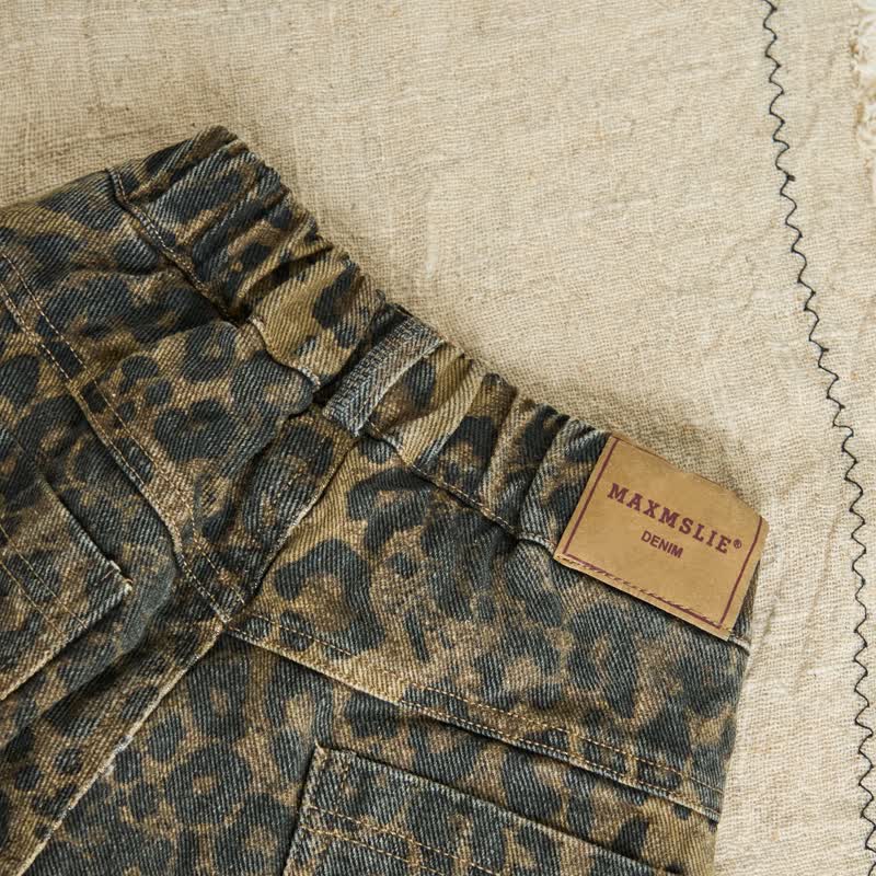 Pantaloni jeans con stampa leopardata per bambini - image 7