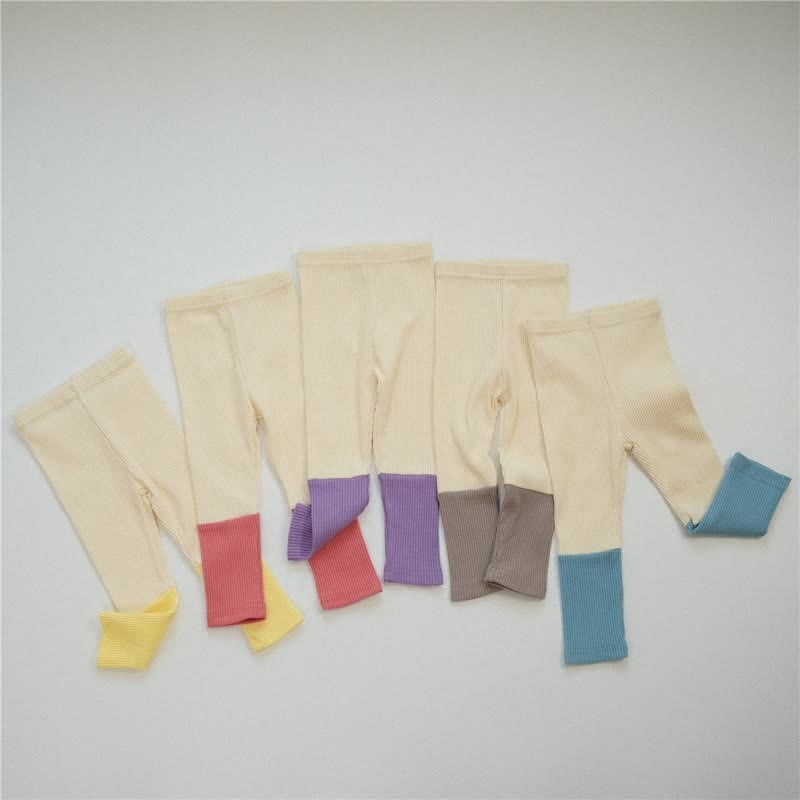 Leggings a coste color block per bambini - Viola - 5-7T - image 2