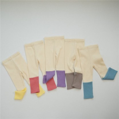 Leggings a coste color block per bambini - Viola - 5-7T - image 2