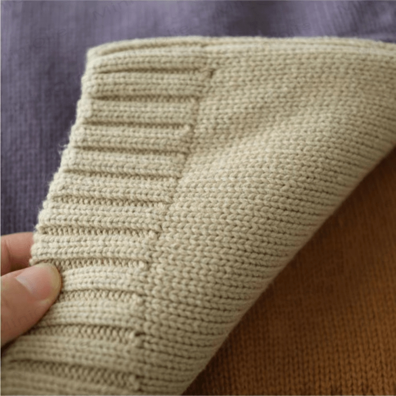 Maglione lavorato a maglia con scollo rotondo, tinta unita, per bambini - image 4