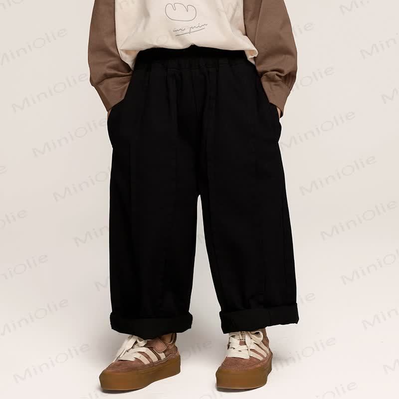 Pantaloni casual semplici a tinta unita per bambini piccoli - image 12