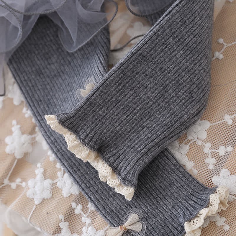 Leggings con fiocco in tulle con gonna per bambina - image 8