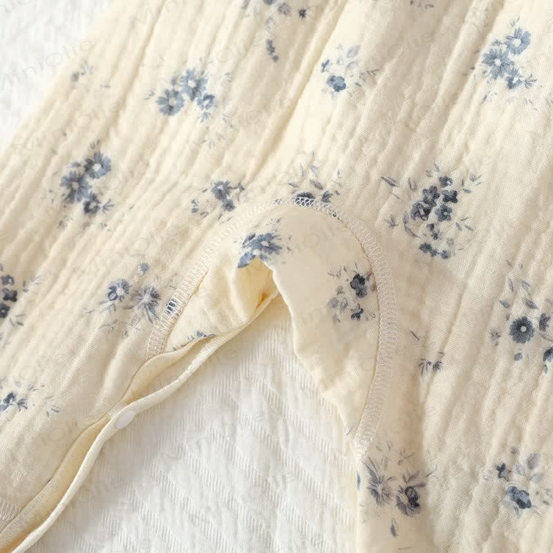 Tutina kimono beige con motivo orchidea e margherita per bambina - image 22