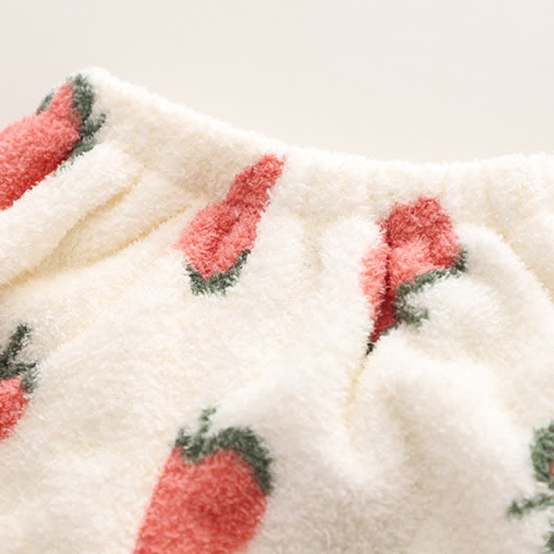 Pigiama in pile con fragole per bambini, set da 2 pezzi - image 9