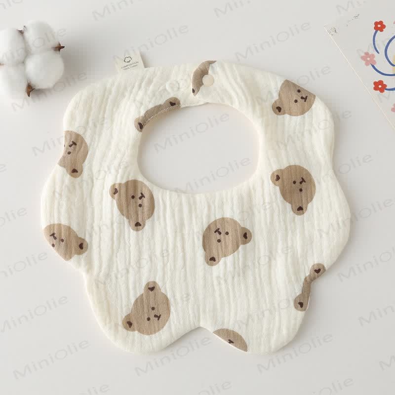 Bavaglino assorbente a 6 strati per neonati, 1 pezzo - Orso - image 4