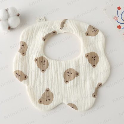 Bavaglino assorbente a 6 strati per neonati, 1 pezzo - Orso - image 4