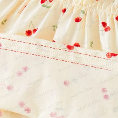 Vestitino beige con maniche a volant per bambina - image 7