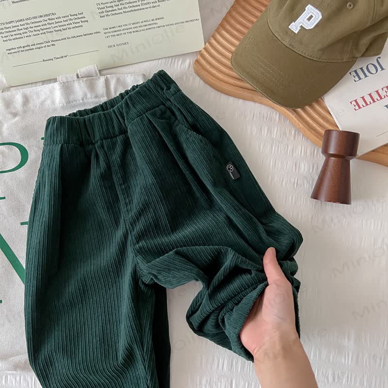 Pantaloni in velluto a coste tinta unita per bambini piccoli - image 7