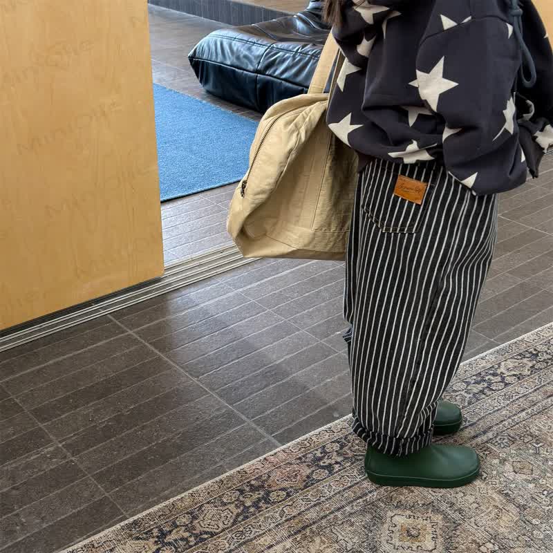 Pantaloni a righe in denim per neonati e bambini - image 7