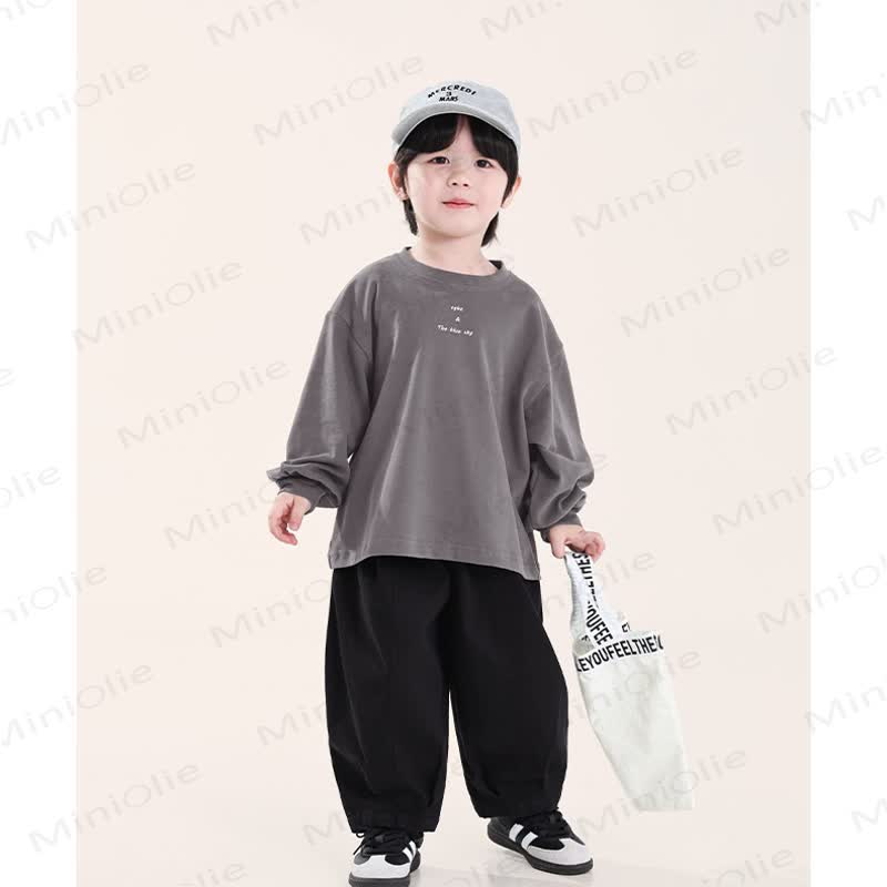 Pantaloni da jogging larghi a tinta unita per bambini piccoli - image 7