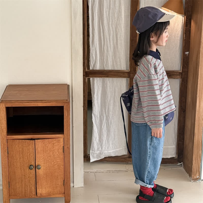 Pantaloni larghi in denim lavato per bambini piccoli - image 16