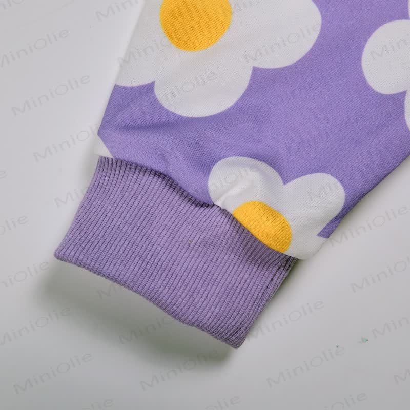 Set 2 pezzi viola con fiori bianchi per bambini - image 3