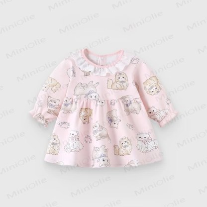 Vestito con fiori e animali per bambina - Gatto rosa - 8 anni - image 10