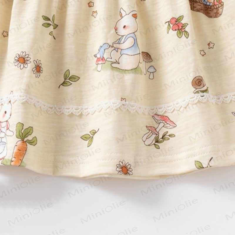 Vestitino estivo per bambina con stampa di coniglietti e pois - image 9