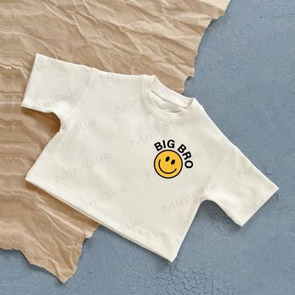 Maglietta estiva casual "BIG BRO Baby Smiling Face" - Bianco - 2-3T - image 1