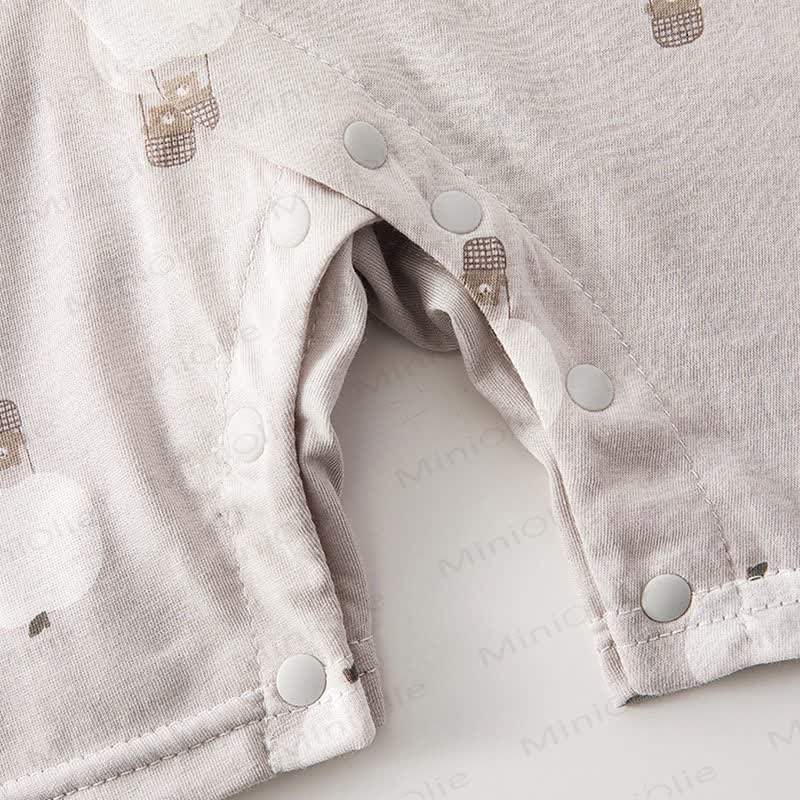 Tutina per neonato in cotone con stampa animalier - image 11
