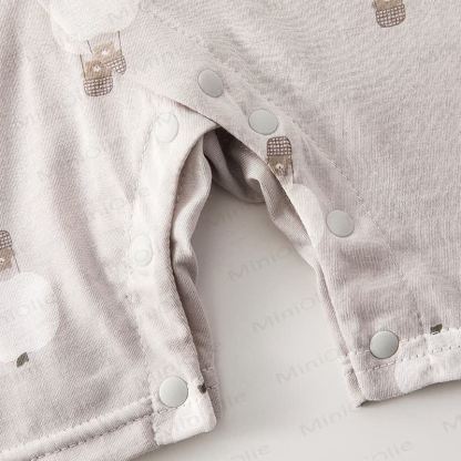 Tutina per neonato in cotone con stampa animalier - image 11