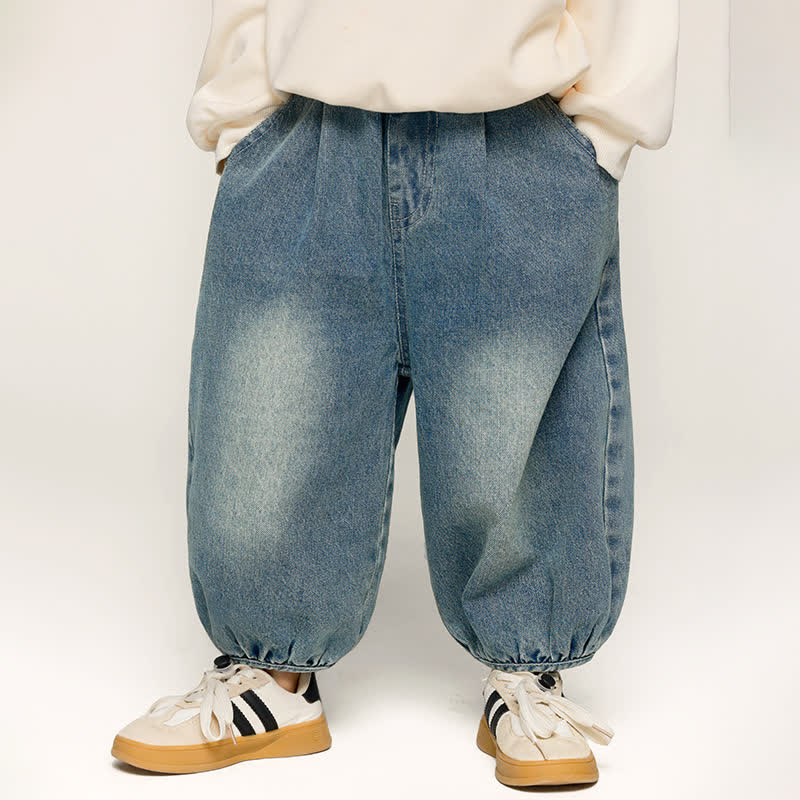 Pantaloni da jogging in denim semplici per bambini piccoli - image 2