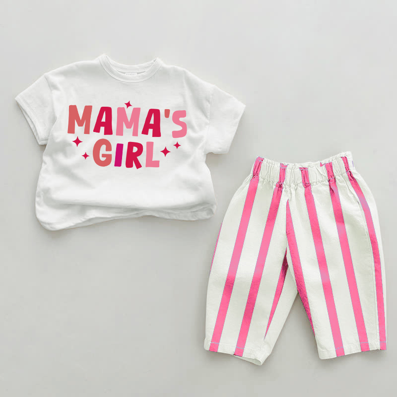 Completo 2 pezzi a righe verticali rosa baby di MAMA'S GIRL - Bianco e rosa - 2-3T - image 1