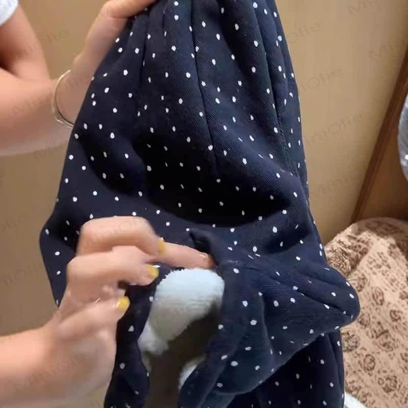 Pantaloni foderati in pile a pois per neonati e bambini - image 5