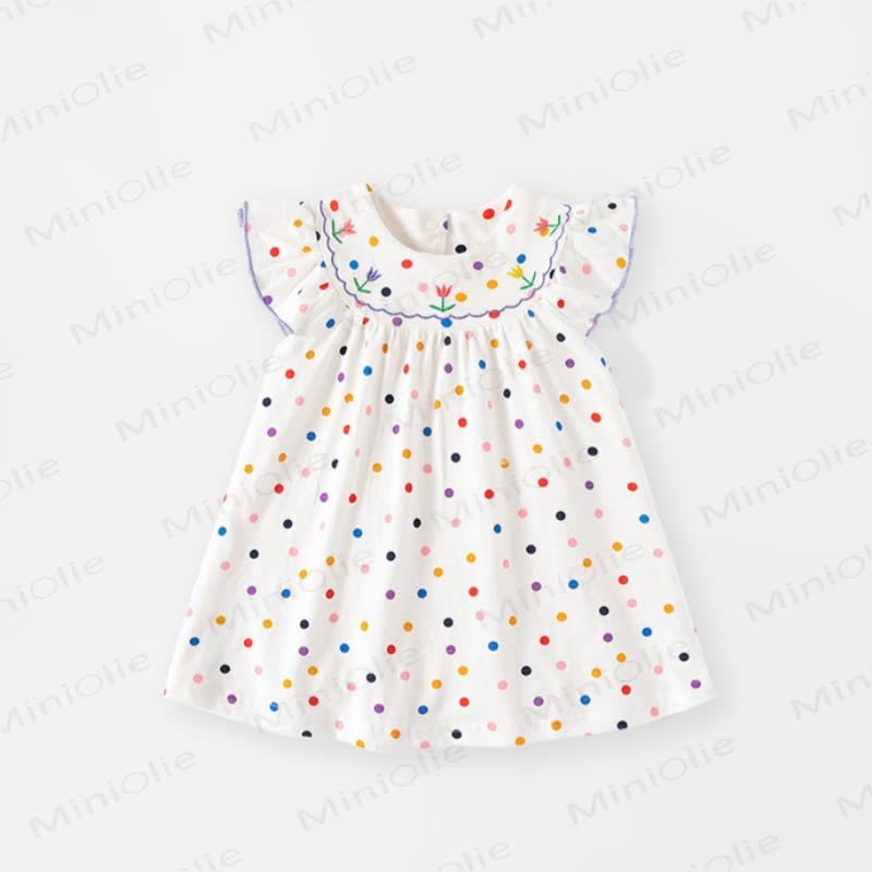 Vestitino estivo per bambina con stampa di coniglietti e pois - Bianco - 4,5-5T - image 3