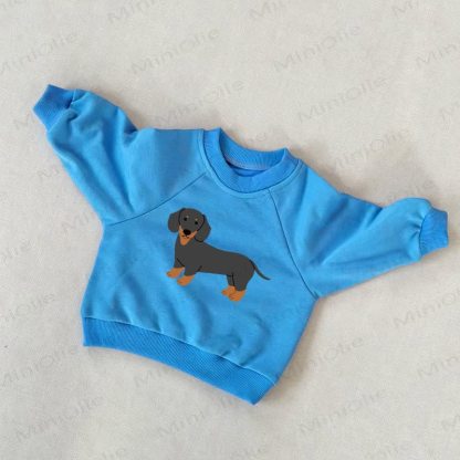 Felpa blu con cucciolo per neonati e bambini piccoli - Blu - 3-5T - image 1