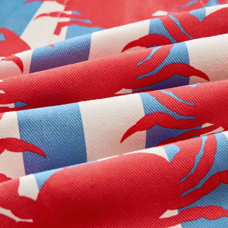 Salopette a righe blu con stampa di granchio per neonati e bambini piccoli - image 6