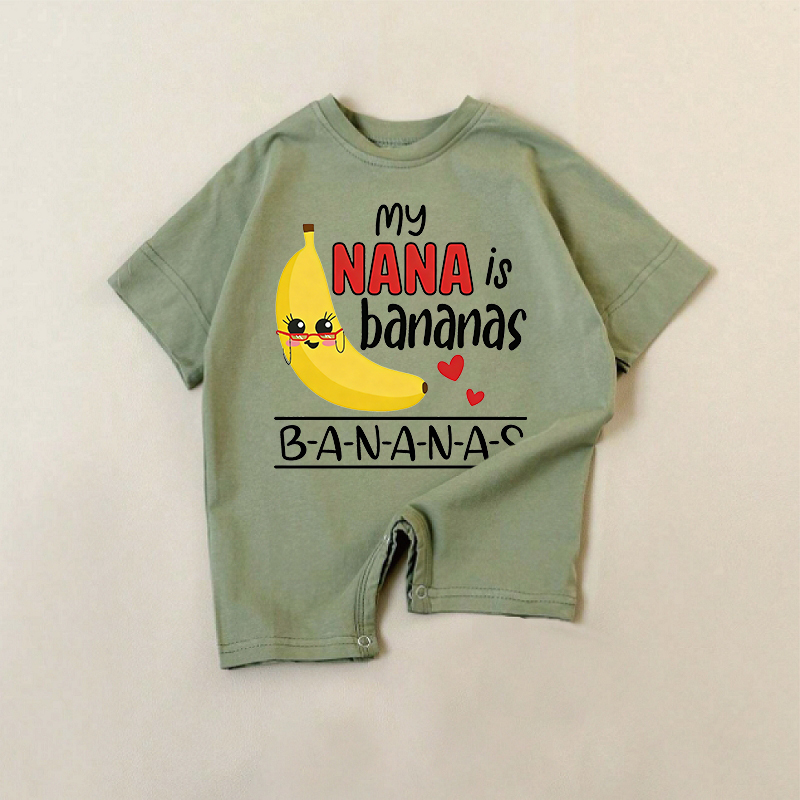 LA MIA NONNA È BANANA B-A-N-A-N-A-S Tutina verde per neonati - Verde - 18-24 mesi - image 1