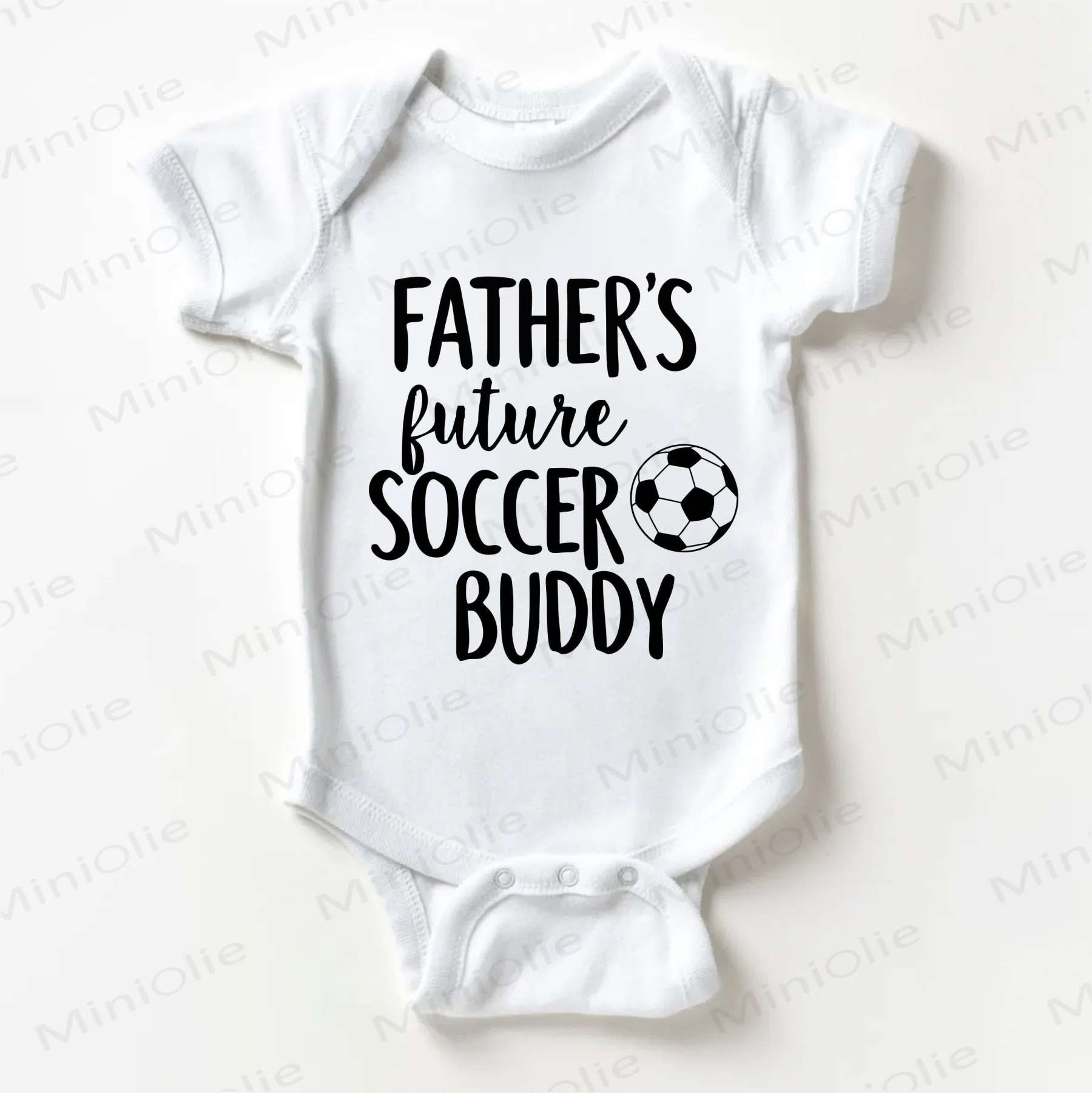 Body bianco per neonati con stampa a tema calcio, il futuro compagno di calcio del papà. - Bianco - 18-24 mesi - image 1