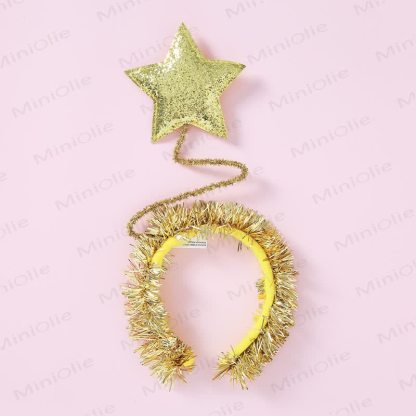 Fascia per capelli a forma di stella di Natale per bambini - Giallo - image 3