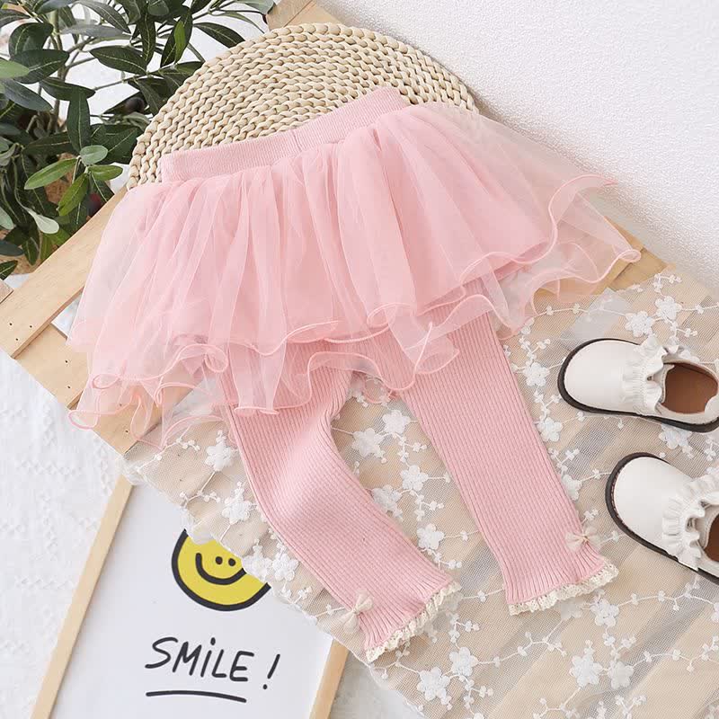 Leggings con fiocco in tulle con gonna per bambina - Rosa - 8 anni - image 11