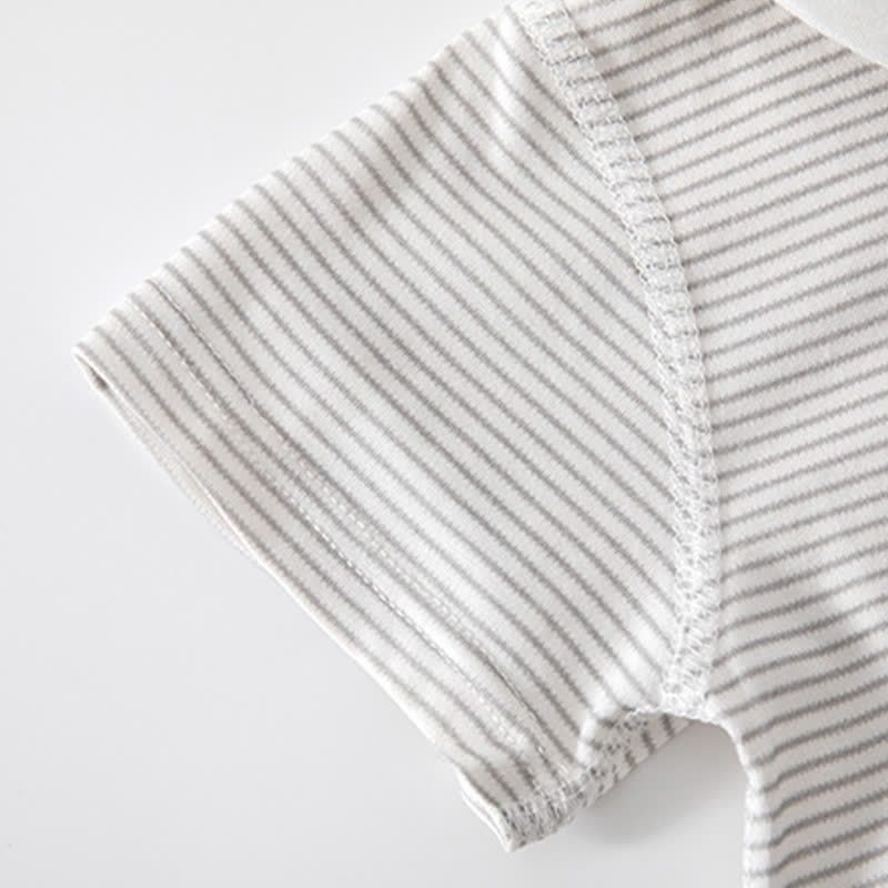 TI AMO BAMBINO Tutina a righe con colletto da marinaio e barca a vela - image 5