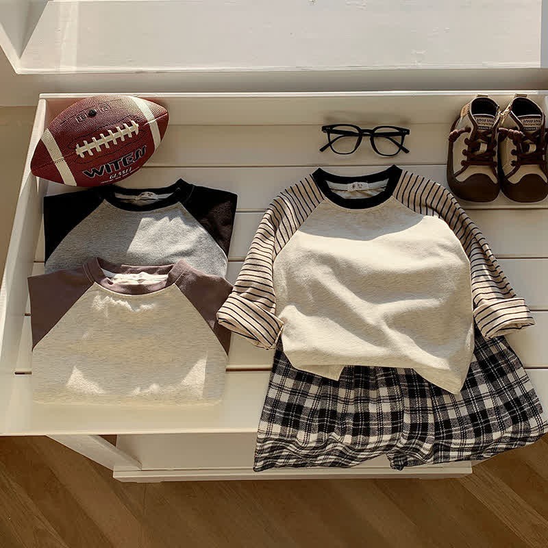 Maglietta base raglan a contrasto per bambini - image 7