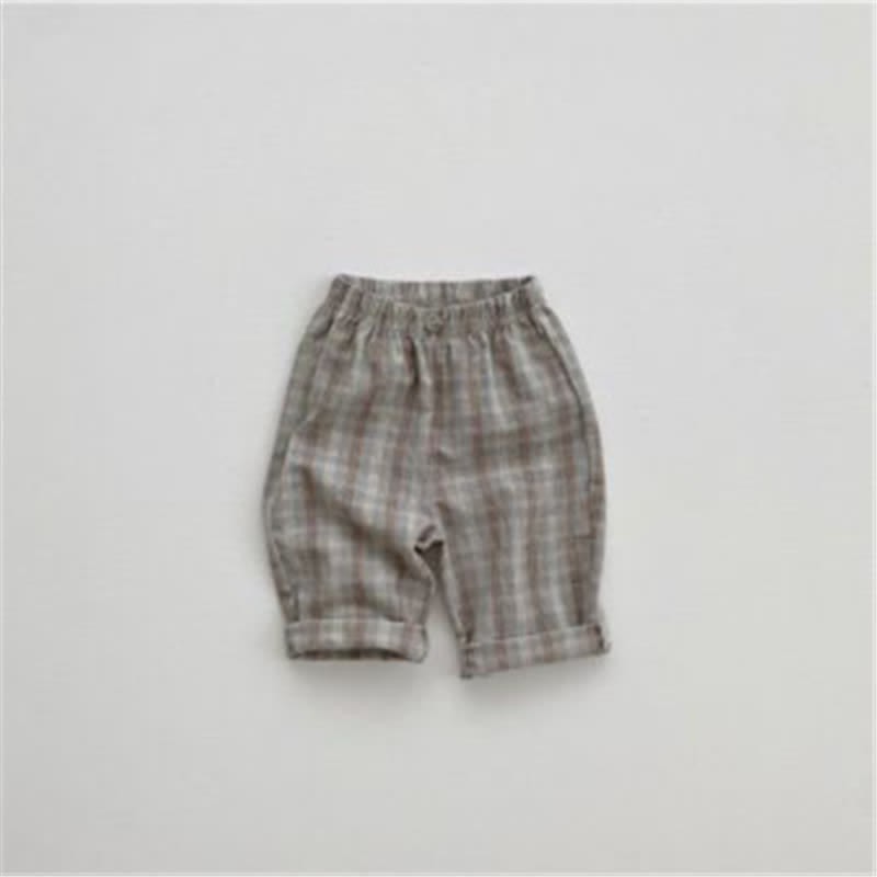 Pantaloni a quadri in stile britannico per neonati - Grigio - 2-3T - image 6