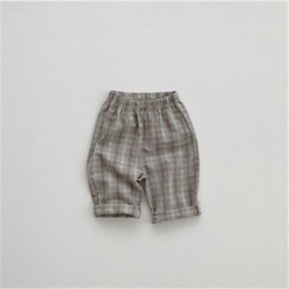 Pantaloni a quadri in stile britannico per neonati - Grigio - 2-3T - image 6